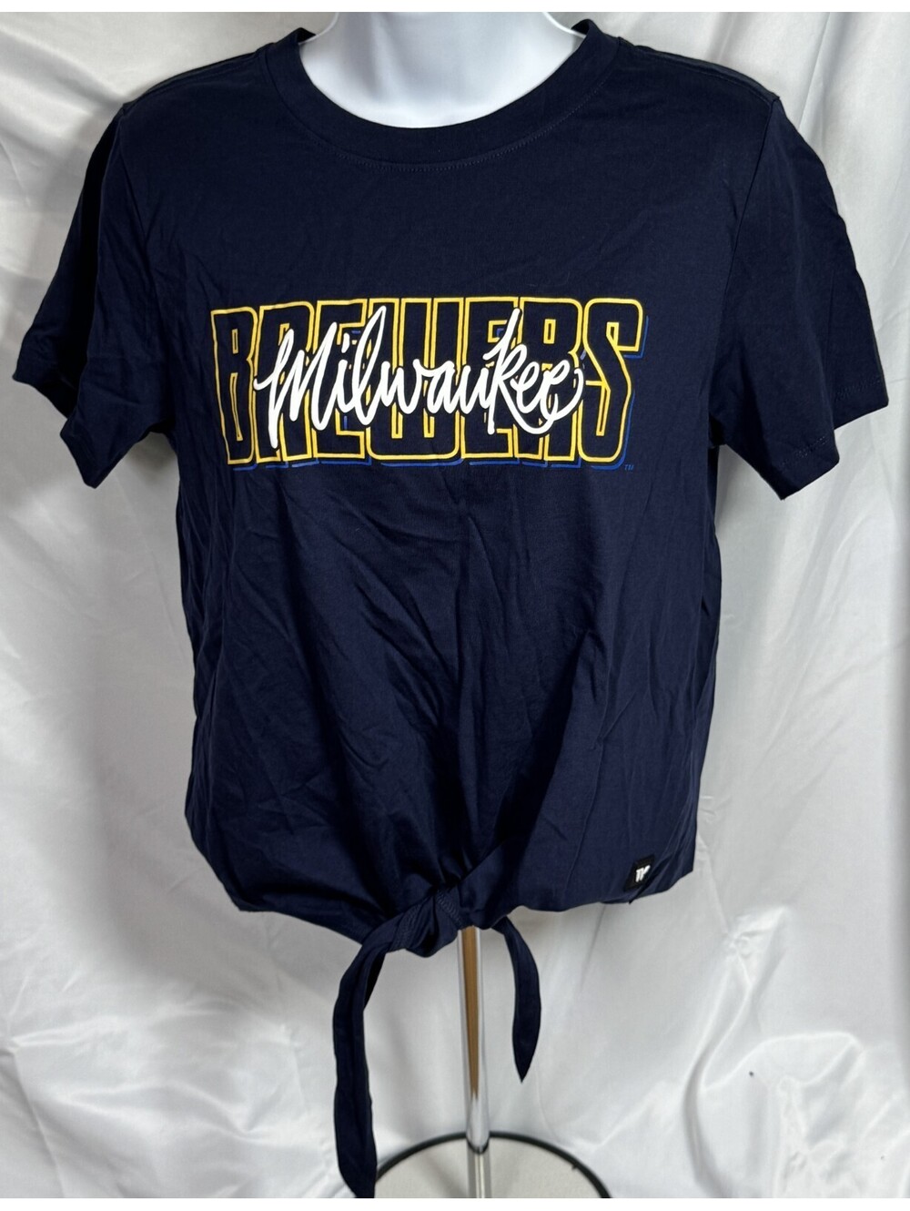 Milwaukee Brewers Twist Front Tee T Shirt Wild Collective Women's M NEW NWT